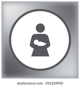 Mother with child icon. Flat design style