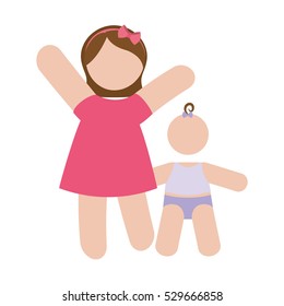 mother and child icon image vector illustration design 