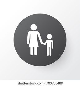 Mother With Child Icon Symbol. Premium Quality Isolated Family Child Icon Element In Trendy Style.