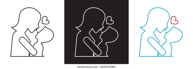 Mother and Child icon. Vector for websites, mobile interfaces, presentations, banner, visual branding etc. Vector illustration. isolated on white and black background. EPS 10