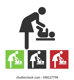 Mother and child icon for web and mobile, modern minimalistic flat design. Vector dark grey icon on white background.