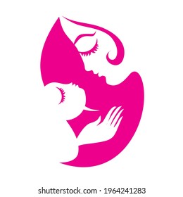 Mother and child illustration depict love and care its symbolic and silhouette image one can use for mother's day, new born baby etc. etc. 