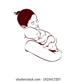 Mother And Child Logo Design Vector