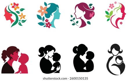 Mother and Child Love A Beautiful Floral and Silhouette Collection