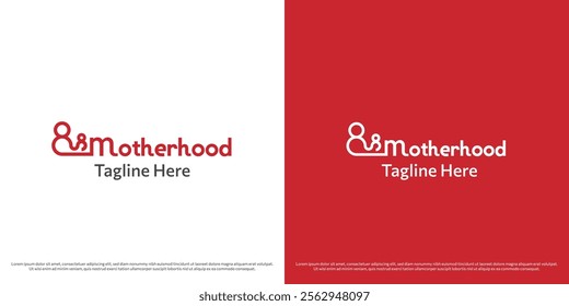 Mother child love logo design vector illustration. Silhouette mother child kid baby motherhood maternal care charity support hope emotion feeling parent. Simple minimal gentle vector icon symbol.