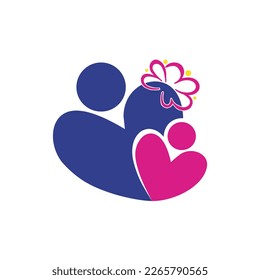 Vector del logotipo de amor para la madre, logotipo abstracto 