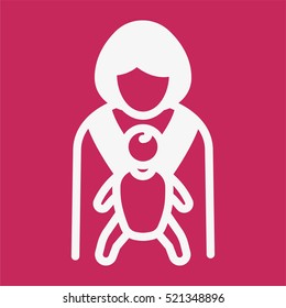 Mother And Child Minimalistic Flat Solid Icon Pictogram Symbol