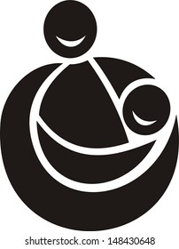 Mother and child sign vector illustration