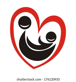 Mother and child sign vector illustration