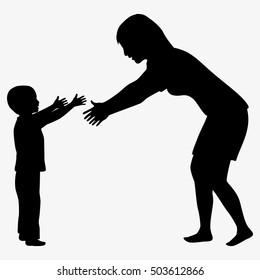 mother and child silhouette