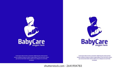 mother and child silhouette logo, love and care symbol, comfort, vector graphic design.