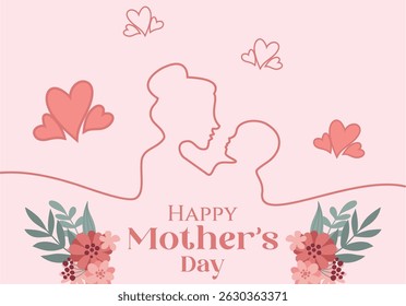 Mother and Child Silhouette for Mother's Day