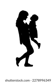 Mother and Child Silhouette. Vector Illustration EPS10