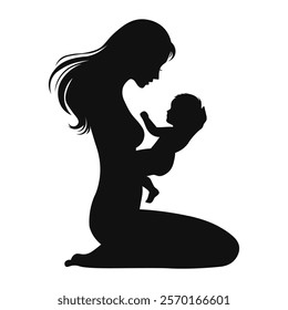 Mother and child silhouette. Vector illustration