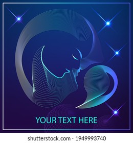 Mother and child together. Day of mother. Concept of maternity, love and care. Vector illustration.