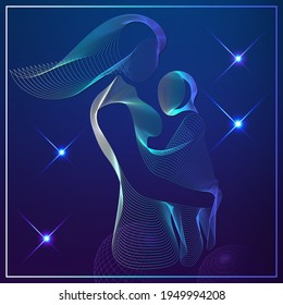 Mother and child together. Day of mother. Concept of maternity, love and care. Vector illustration.