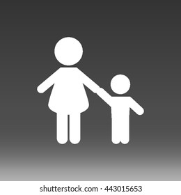 Mother With Child Vector Icon Illustration