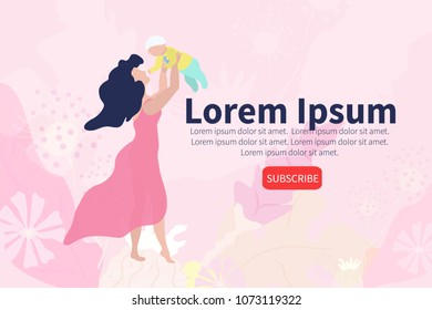 Mother with child vector illustration.