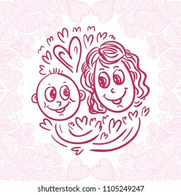 Mother and child. Vector illustration