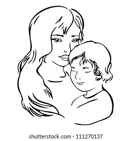 mother and child, vector illustration