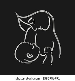 Mother and child. Vector illustration.