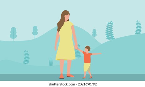 mother and child vector illustration