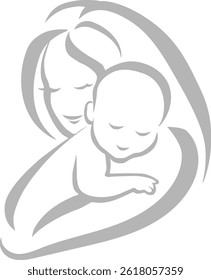 Mother and child vector illustration