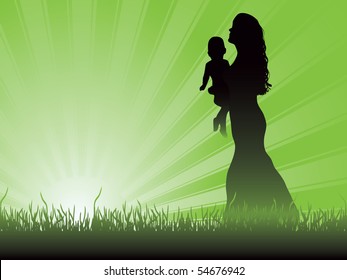 Mother and child. Vector illustration