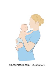mother and child. vector illustration.