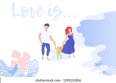 Mother with child vector illustration. mother teaches the child to walk. Parenting illustration. Moder flat shapes design. Hand drown illustration. -stock vector.