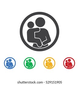 Mother and child vector symbol icon. Family set of icons