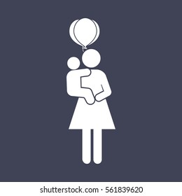 Mother and child vector symbol icon