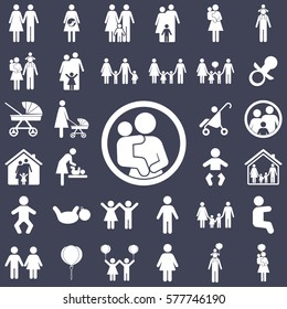 Mother and child vector symbol icon