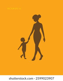 Mother and Child Walking Together