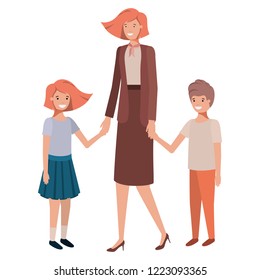 mother and children avatar character