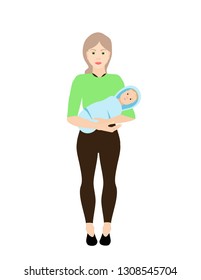 Mother with children isolated