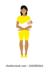 Mother with children isolated