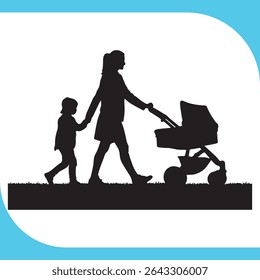 Mãe com crianças Silhueta, Mãe com crianças Silhueta, mãe, filhos, silhueta, família, mãe, filhos, amor, pai, mulher, cuidado, segurando, andando