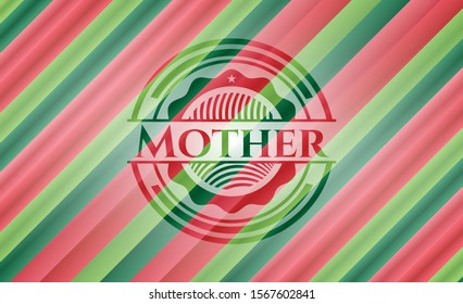 Mother christmas style emblem. Vector Illustration. Detailed.