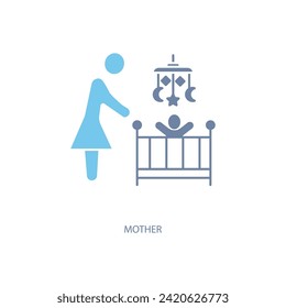 icono de la línea de concepto madre. Ilustración de elemento simple. diseño de símbolos de contorno de concepto madre.