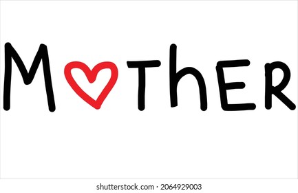 mother  in the creative lettering style