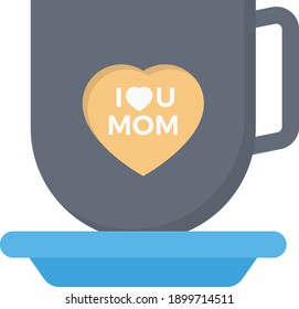 mother cup vector flat colour icon