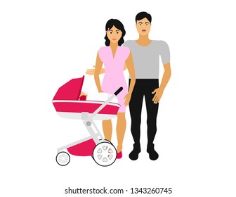 Mother dad with children 