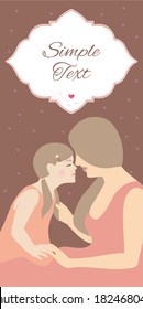 mother and daughter, beautiful card
