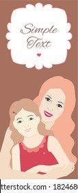 mother and daughter, beautiful card