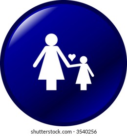 mother and daughter button