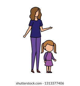 mother with daughter characters