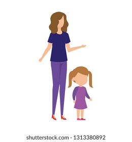 mother with daughter characters