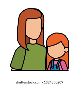 mother with daughter characters