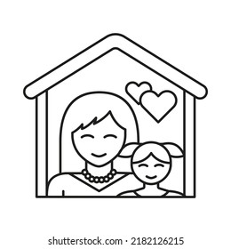 Mother, daughter concept line icon. Simple element illustration. Mother, daughter concept outline symbol design from family set. Can be used for web and mobile on white background